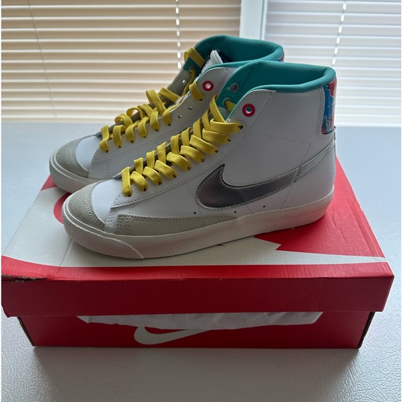 Nike Other - Nike Blazer Mid '77 GS White Silver Shoes Youth 5.5Y  DQ7773-100